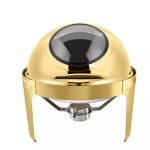 Gold Round Chafing Dish – With Window